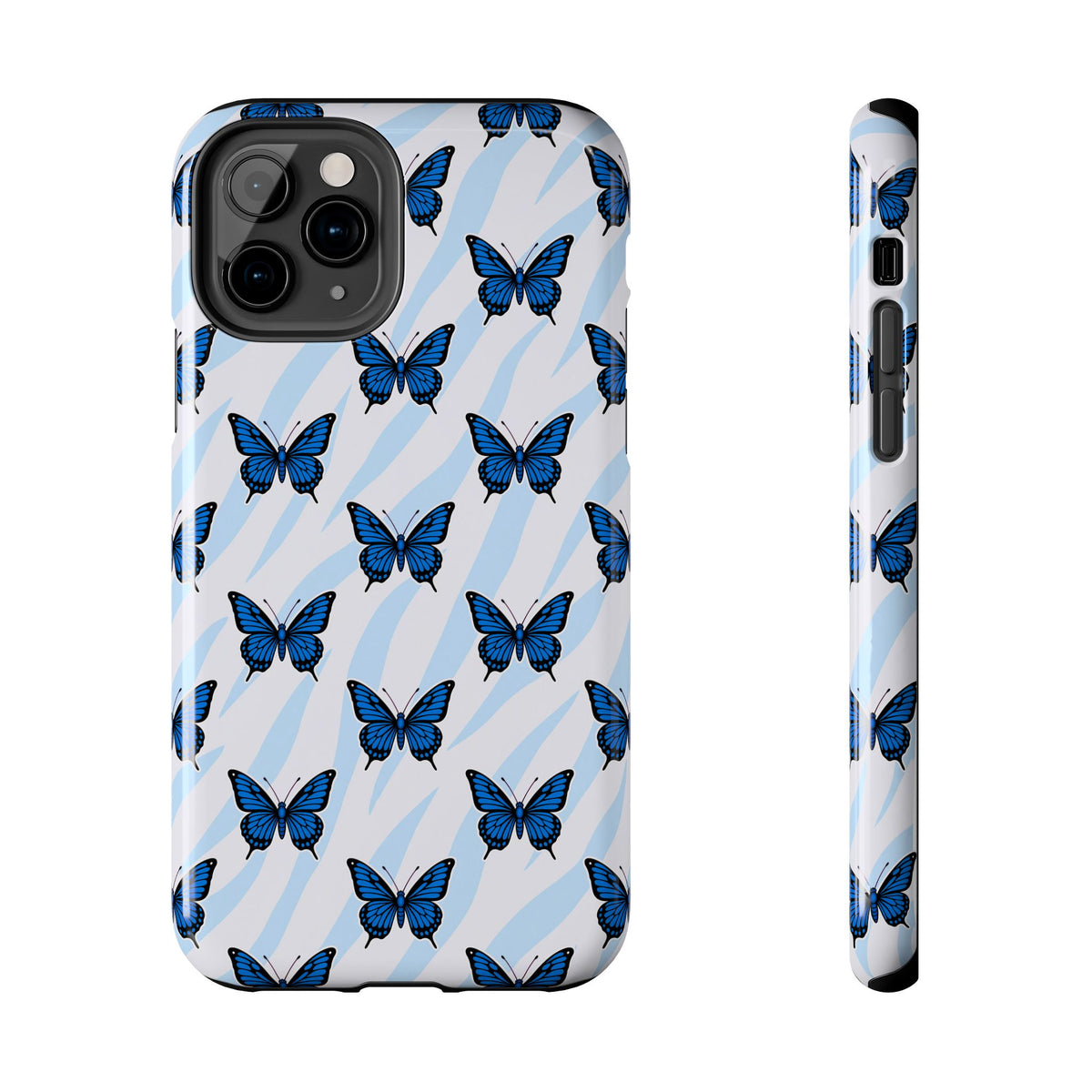 Blue Butterfly and Zebra— Tough Phone Case