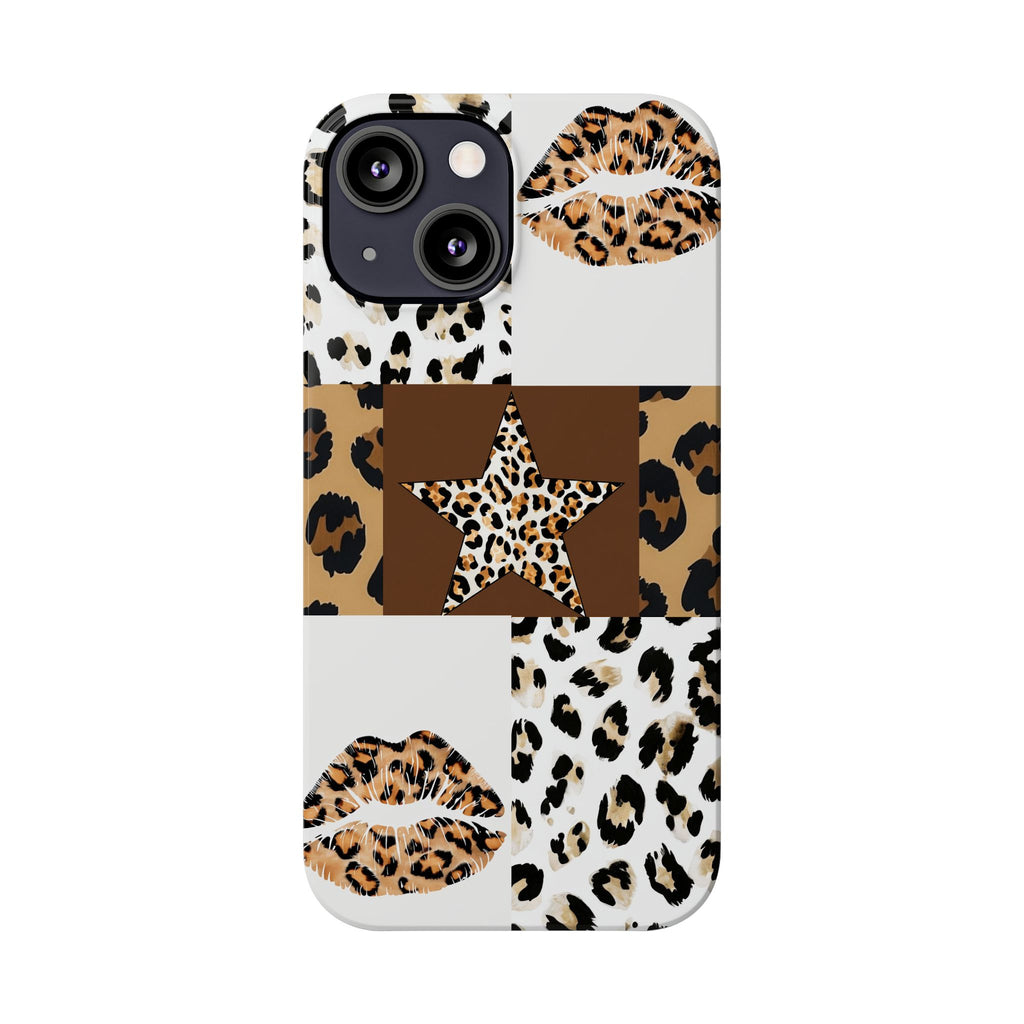 Leopard Kiss Patchwork—  Slim iphone Case