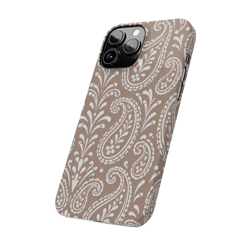Beige Paisley — Slim iphone Case