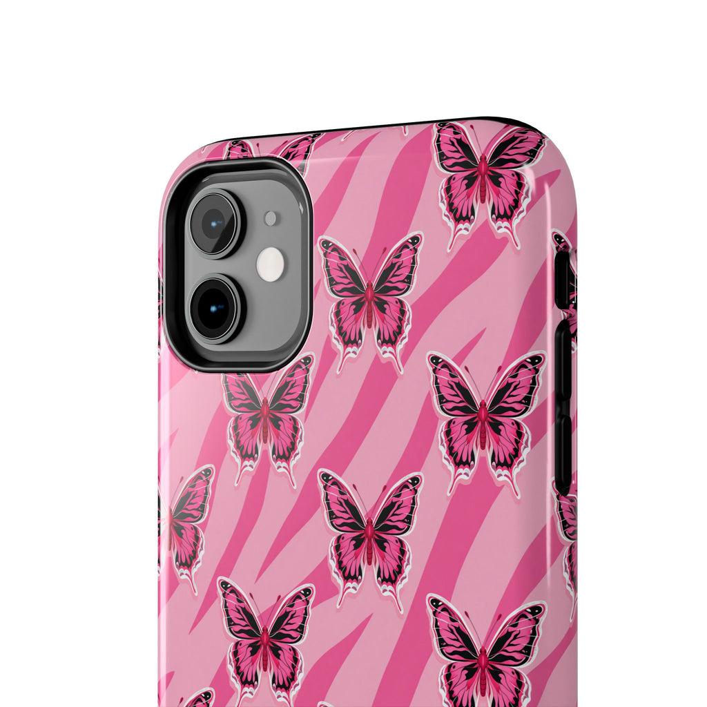 Pink Butterfly and Zebra— Tough Phone Case