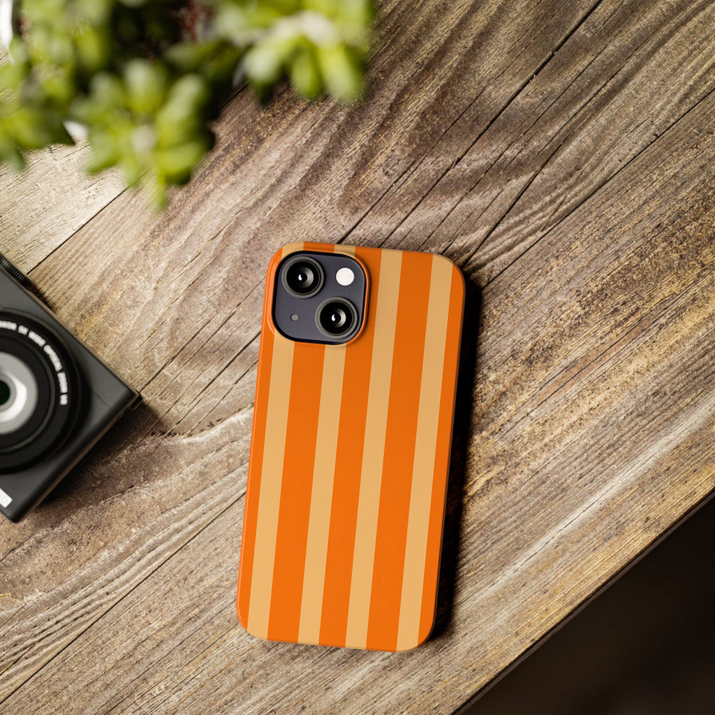 Retro Orange Stripes - Slim iphone Case