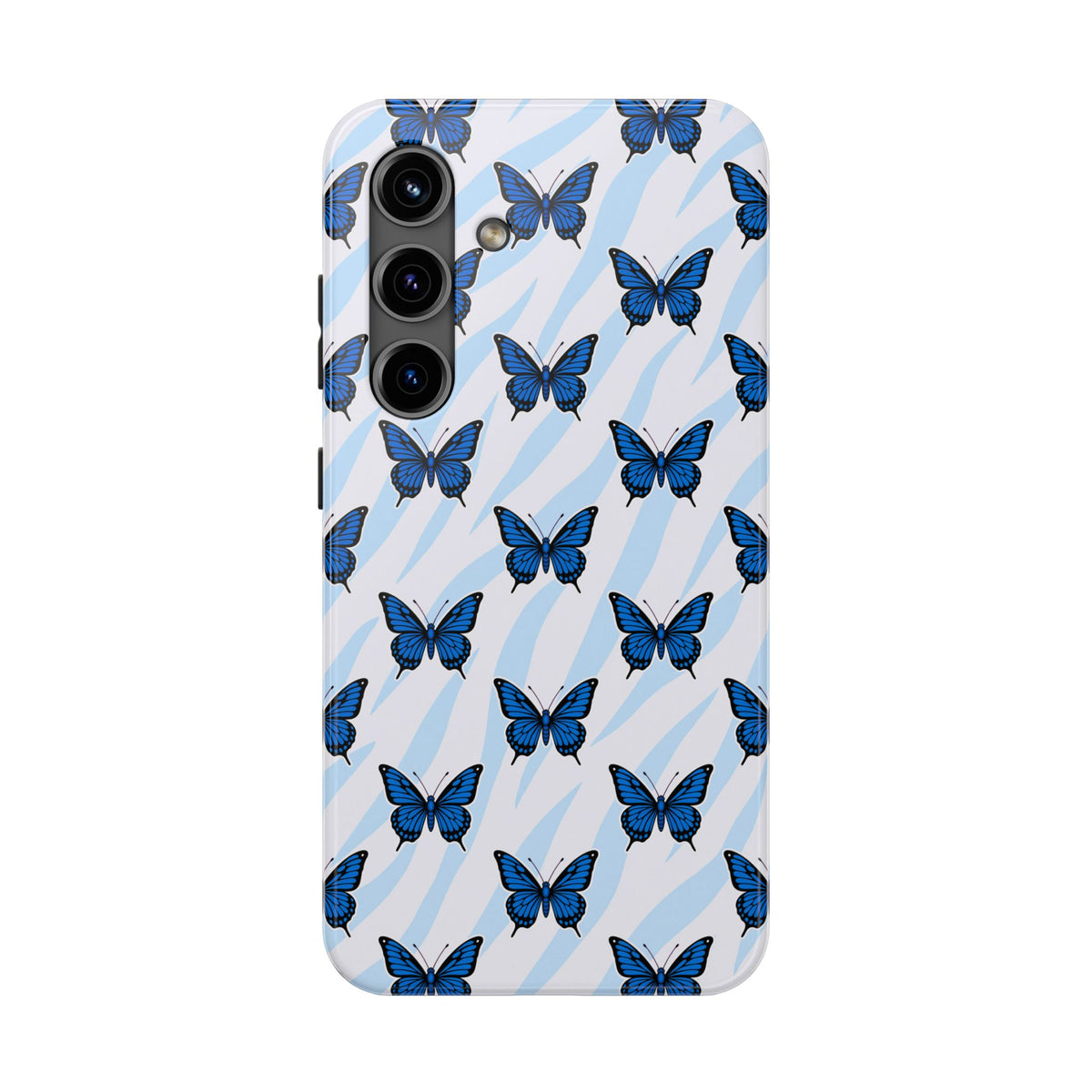 Blue Butterfly and Zebra— Tough Phone Case