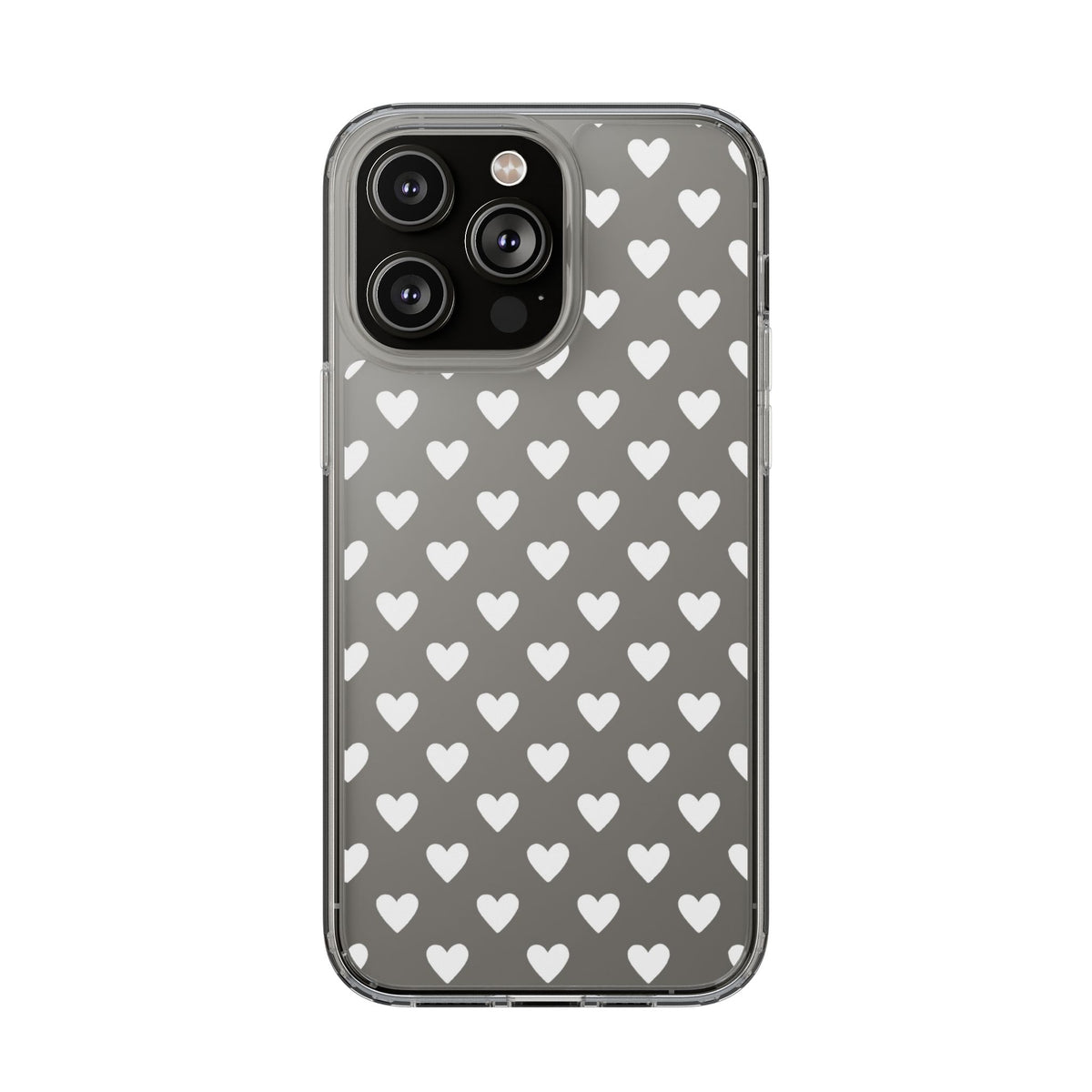 White Heart Pattern — Clear Phone Case