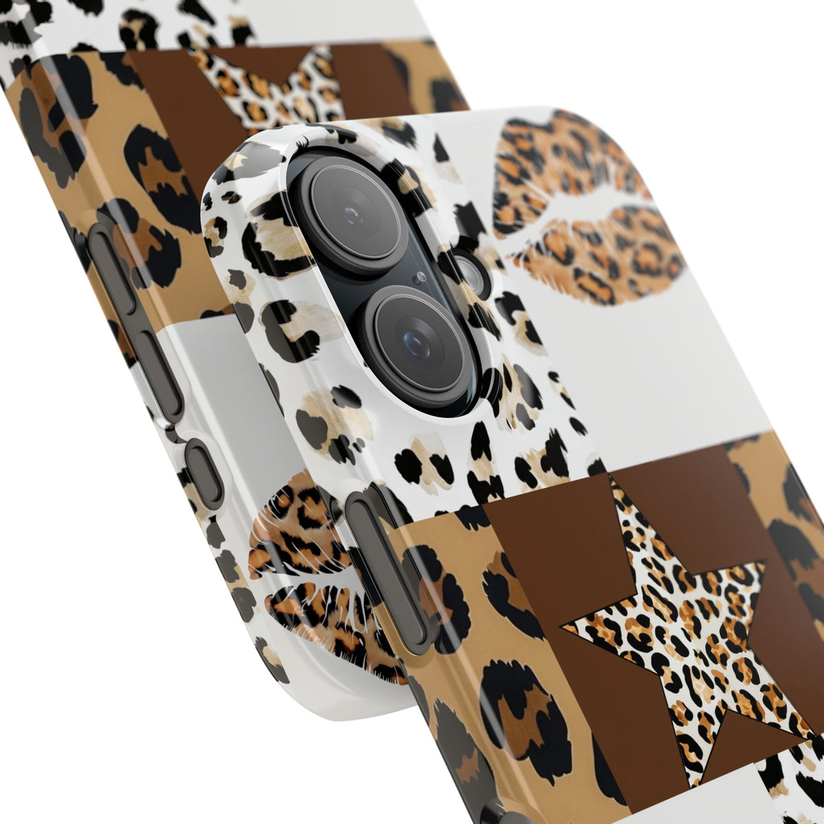 Leopard Kiss Patchwork—  Slim iphone Case
