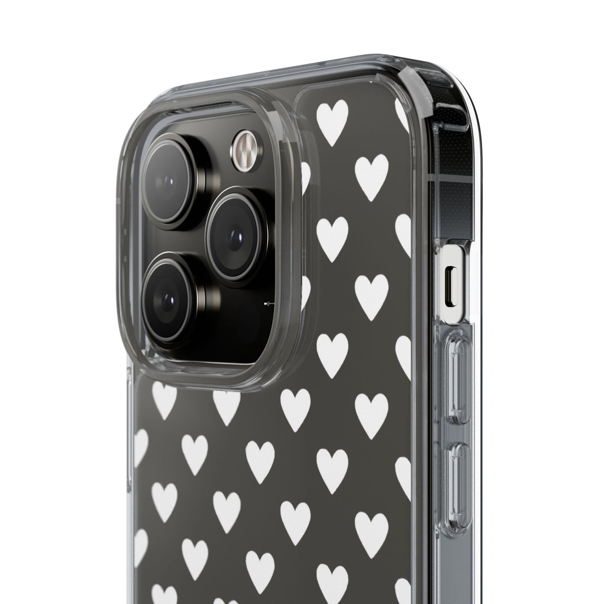 White Heart Pattern — Clear Phone Case