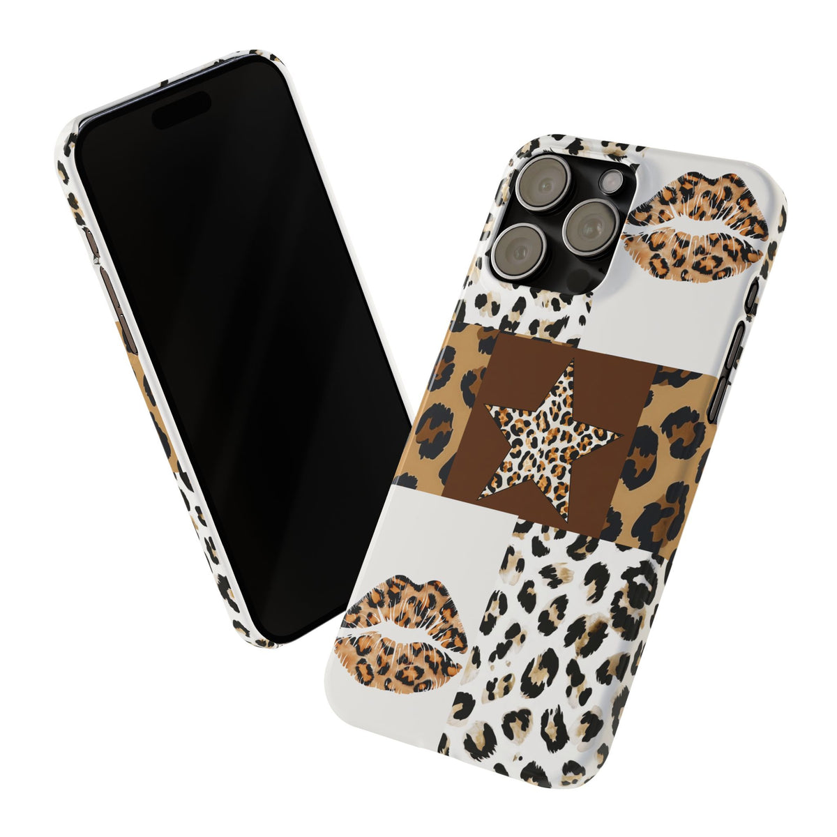 Leopard Kiss Patchwork—  Slim iphone Case