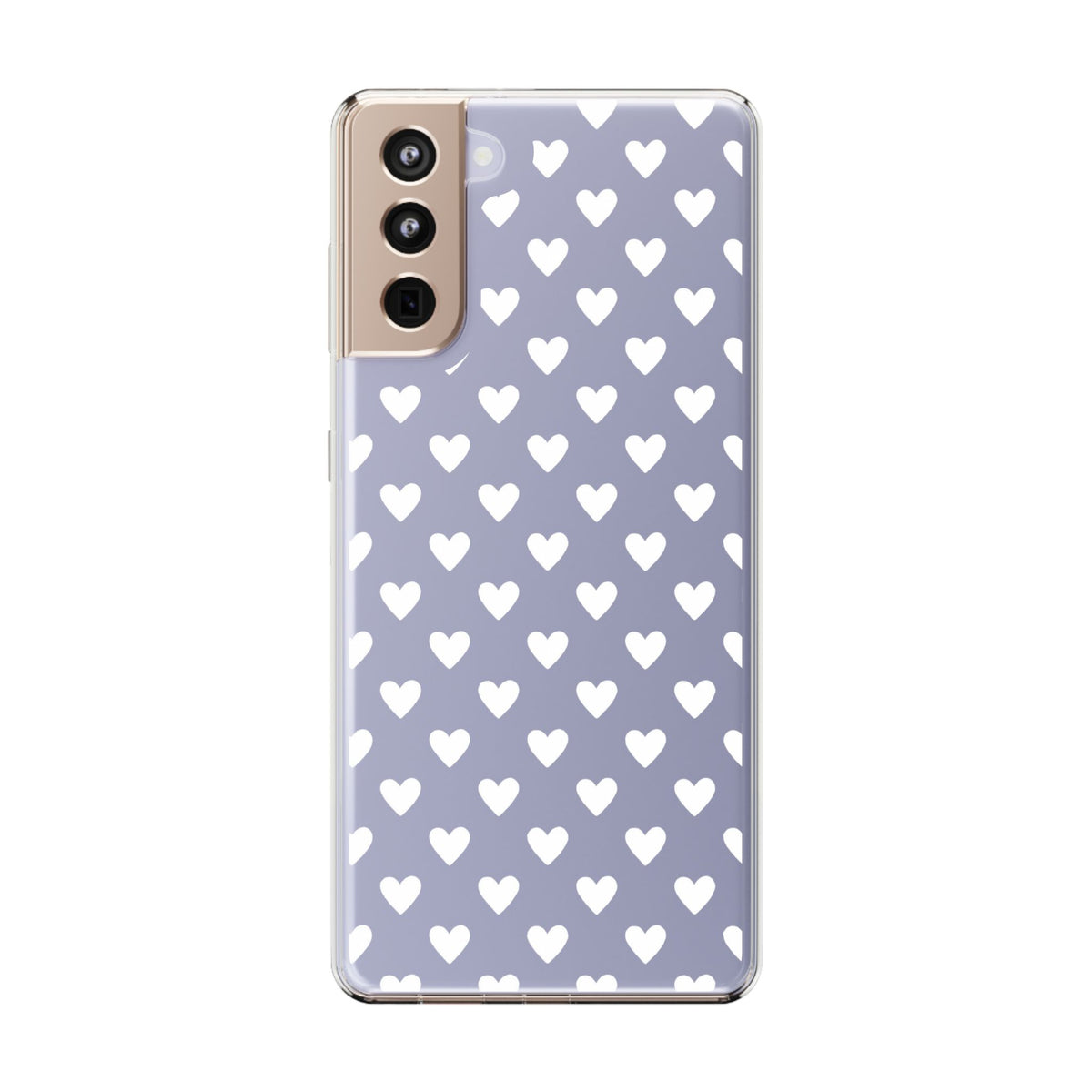 White Heart Pattern — Clear Phone Case