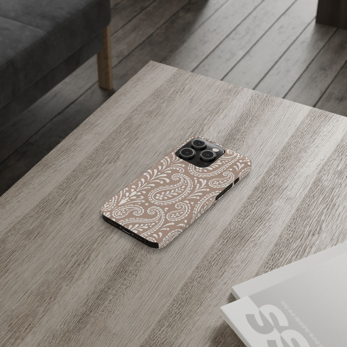 Beige Paisley — Slim iphone Case