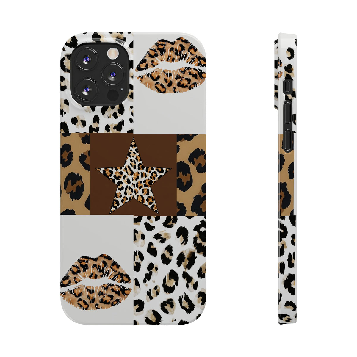 Leopard Kiss Patchwork—  Slim iphone Case