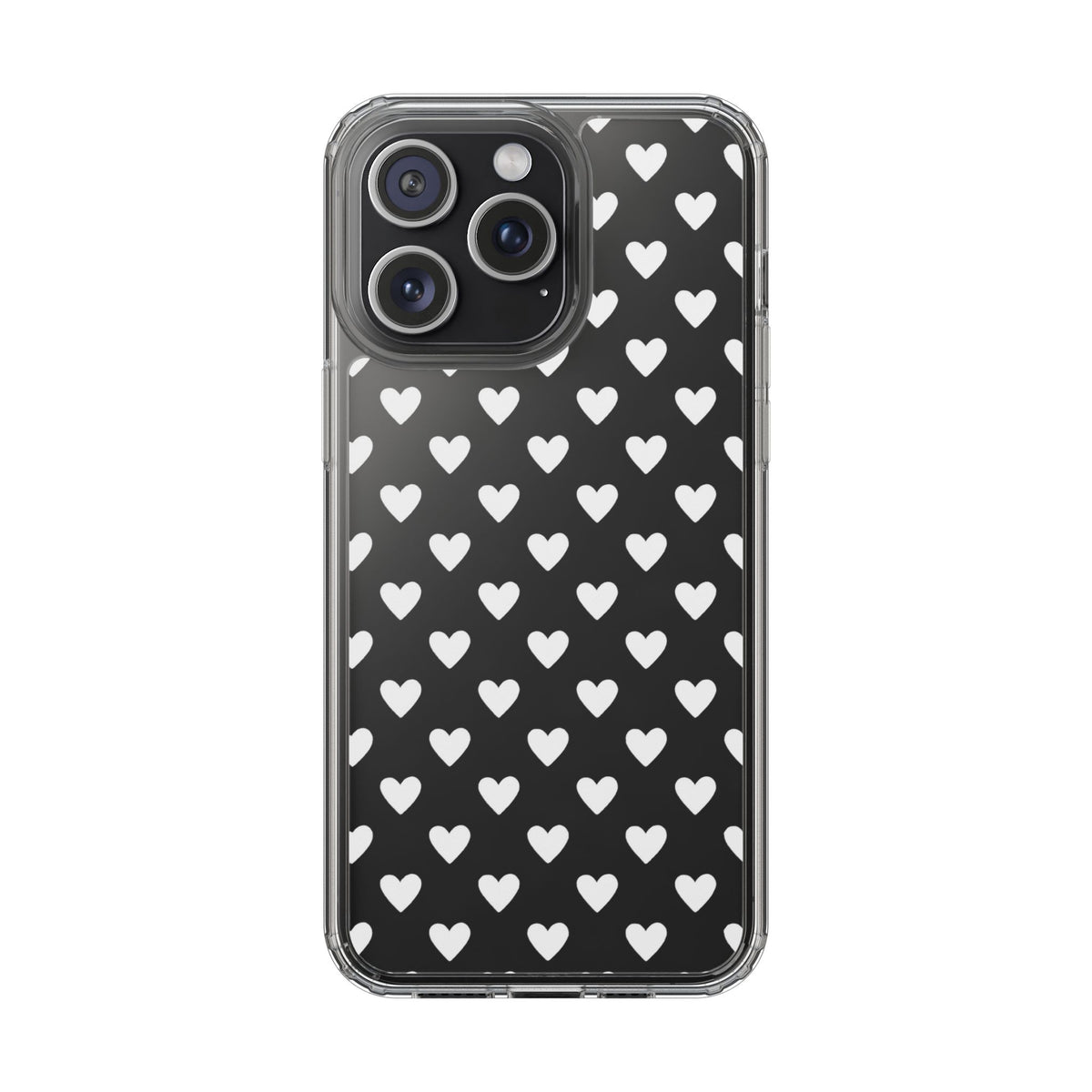 White Heart Pattern — Clear Phone Case
