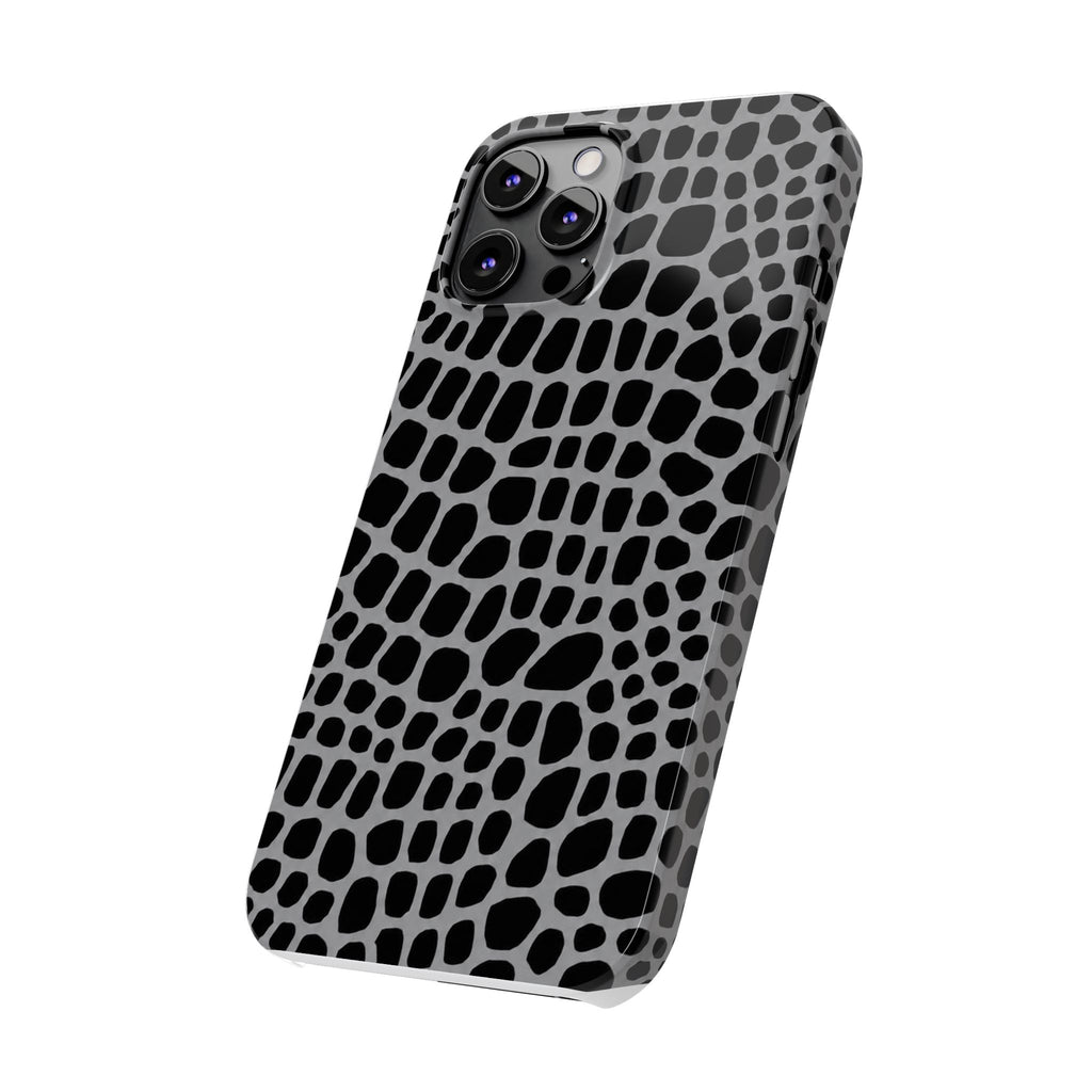 Black & Grey Gator - Slim iphone Case