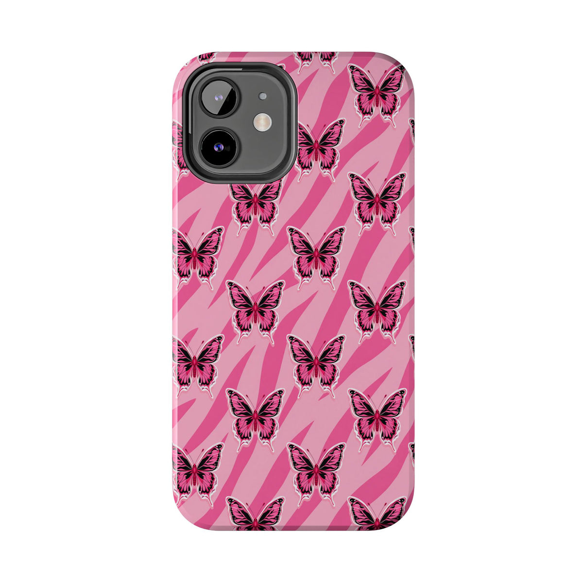 Pink Butterfly and Zebra— Tough Phone Case