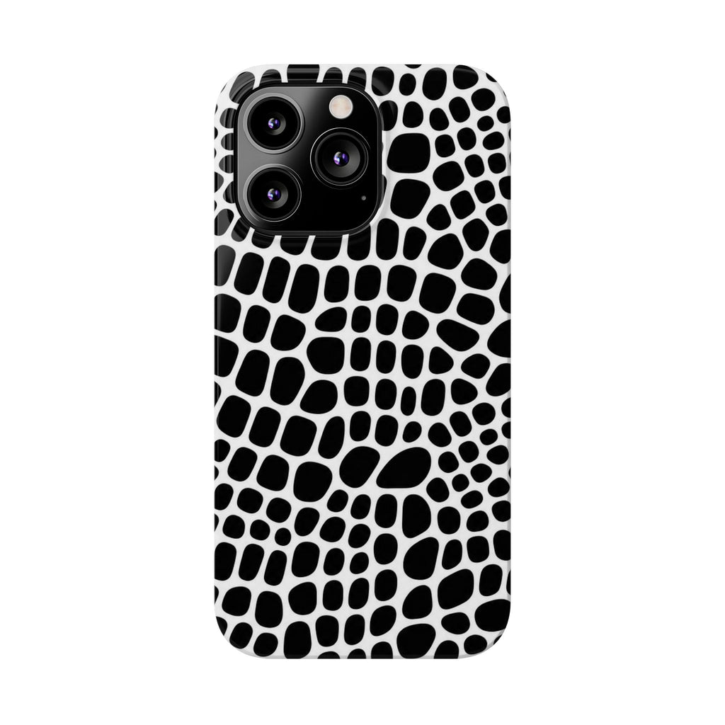 Black and White Gator — Slim iphone Case