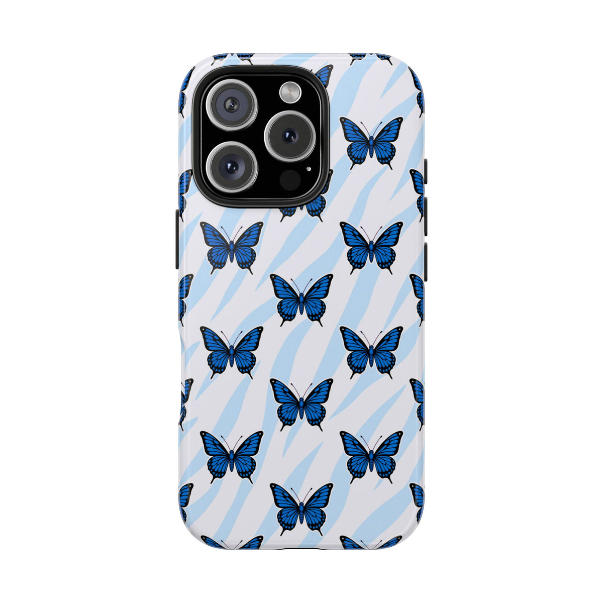 Blue Butterfly and Zebra— Tough Phone Case