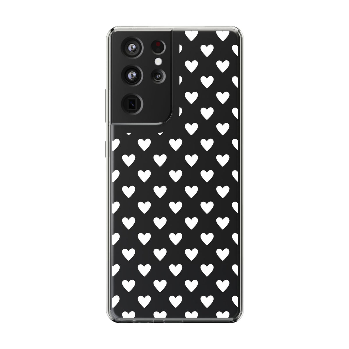 White Heart Pattern — Clear Phone Case