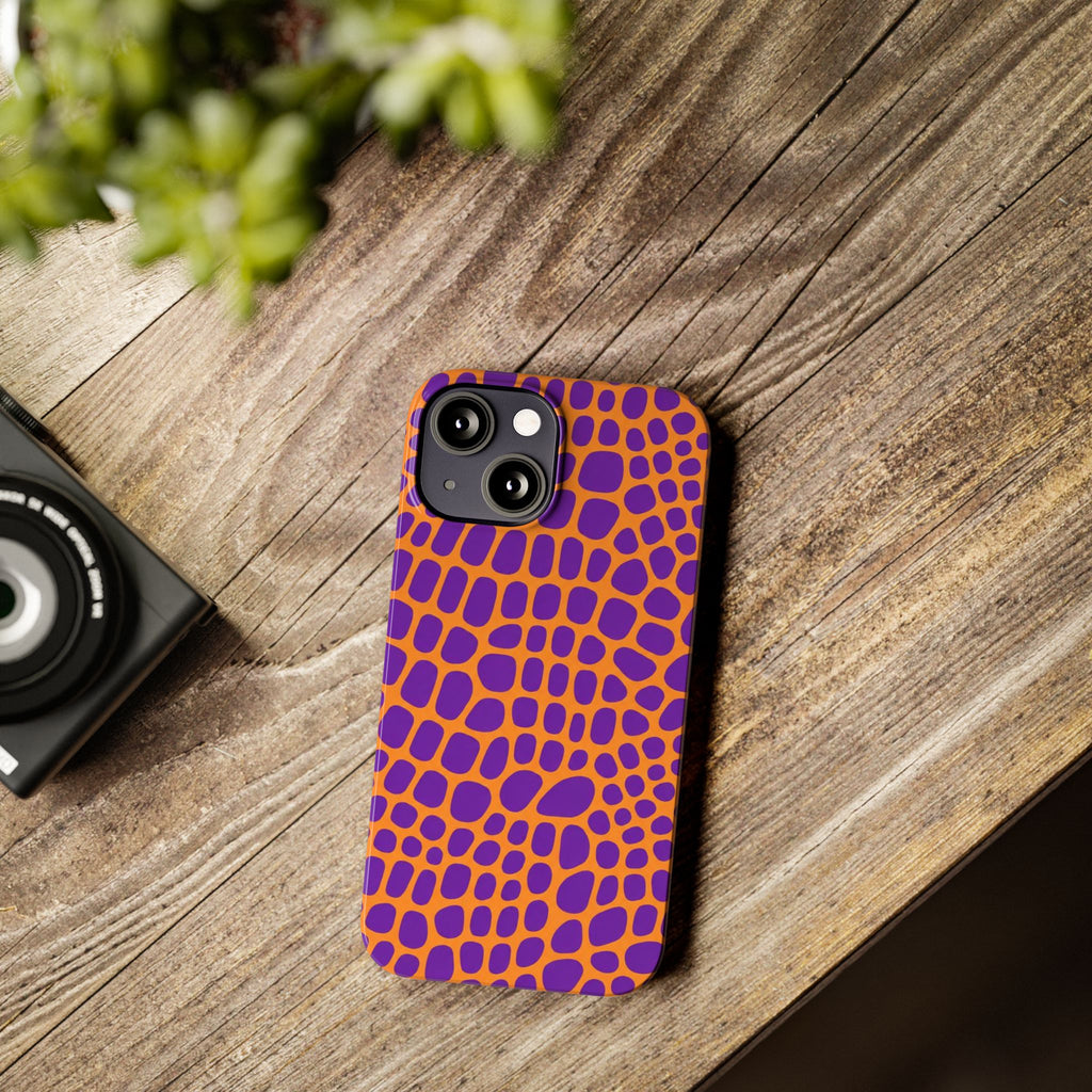 Purple & Orange Gator — Slim iphone Case