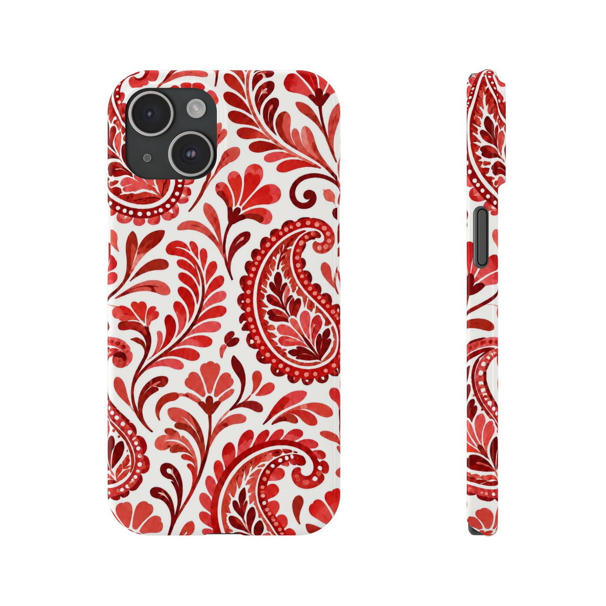 Red Paisley Pattern — Slim iphone Case