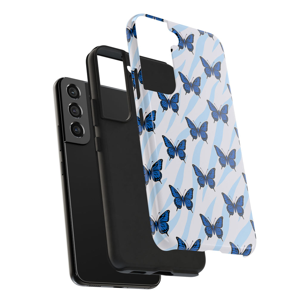 Blue Butterfly and Zebra— Tough Phone Case