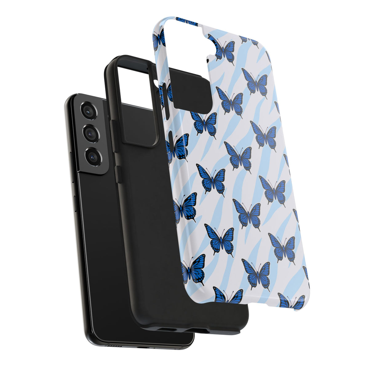 Blue Butterfly and Zebra— Tough Phone Case