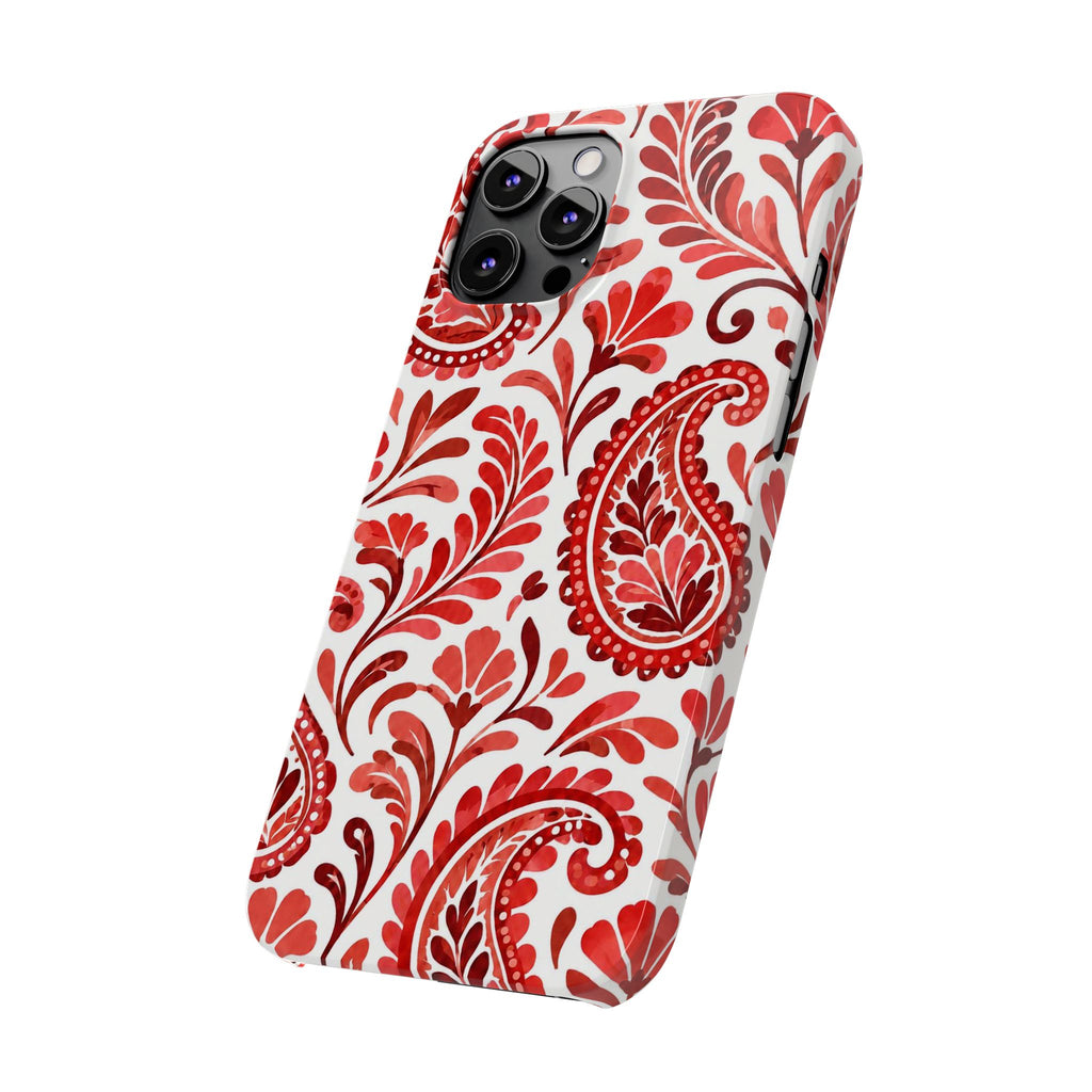 Red Paisley Pattern — Slim iphone Case