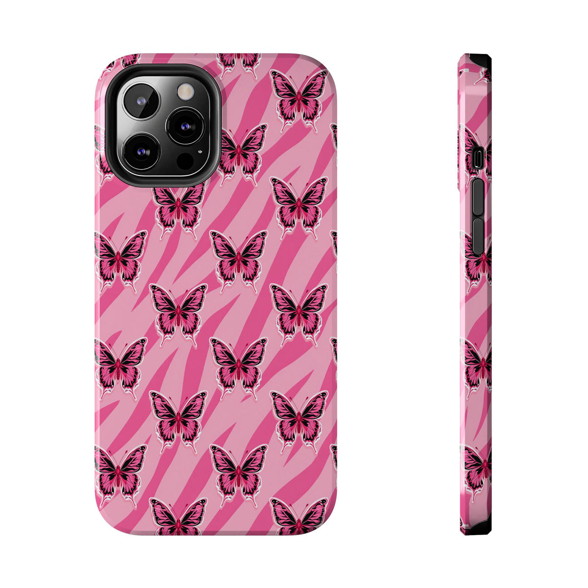 Pink Butterfly and Zebra— Tough Phone Case