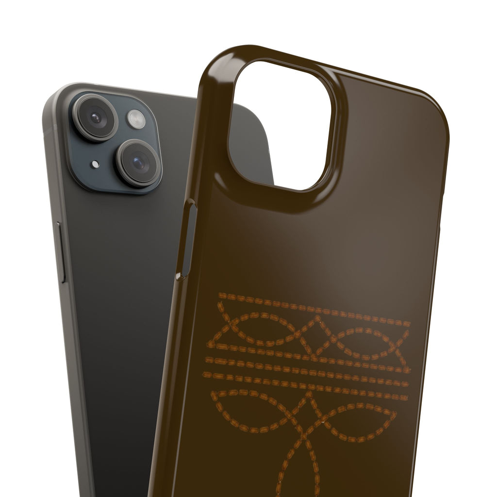 Brown Boot Stitch  — Slim Protective iPhone Cover