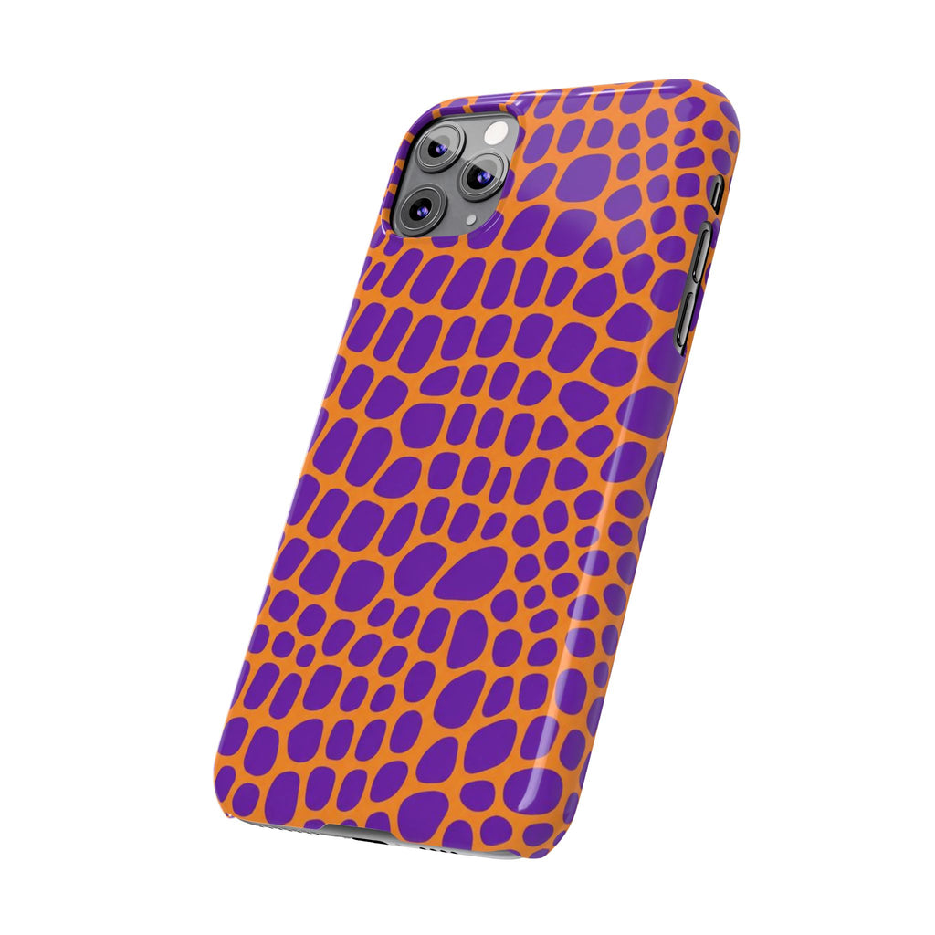 Purple & Orange Gator — Slim iphone Case