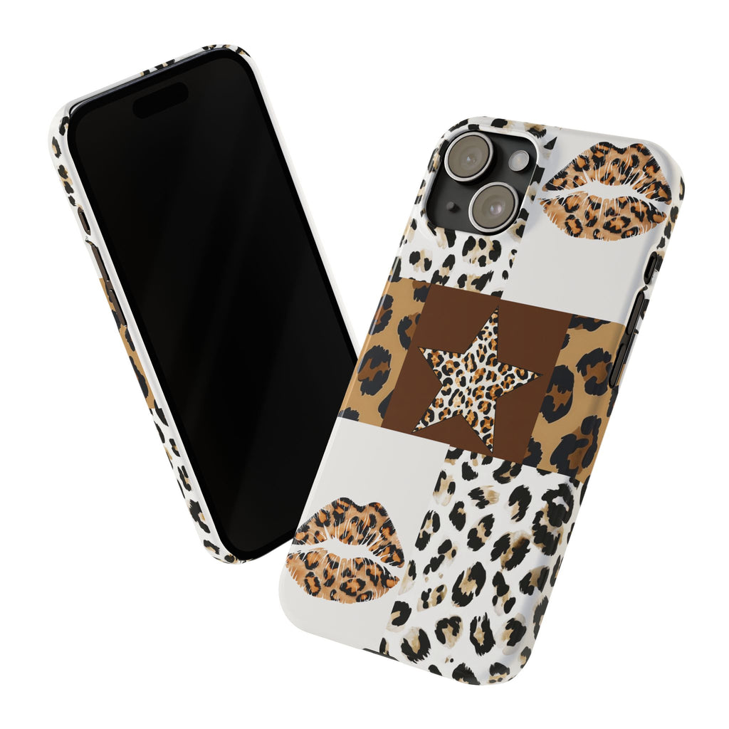 Leopard Kiss Patchwork—  Slim iphone Case
