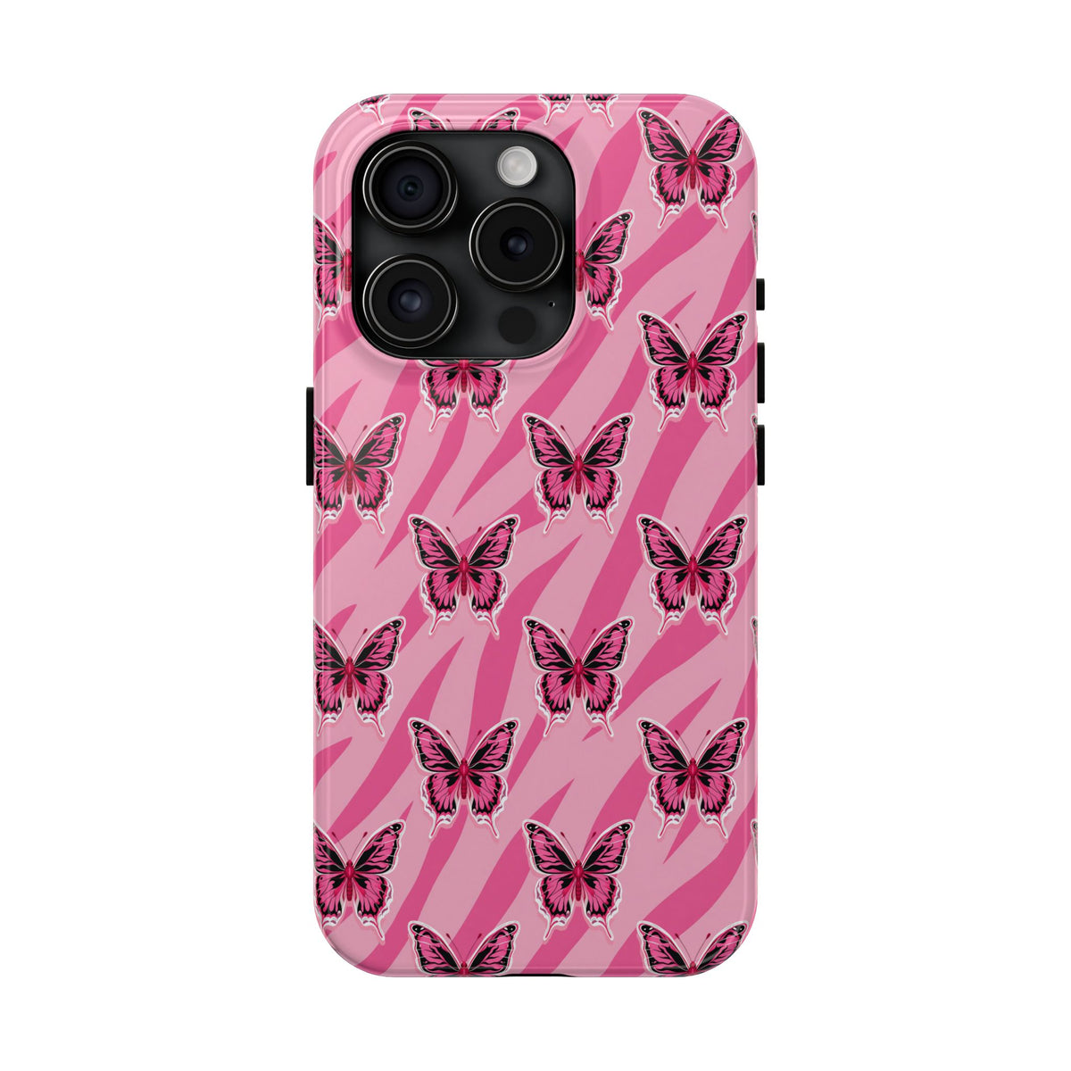 Pink Butterfly and Zebra— Tough Phone Case