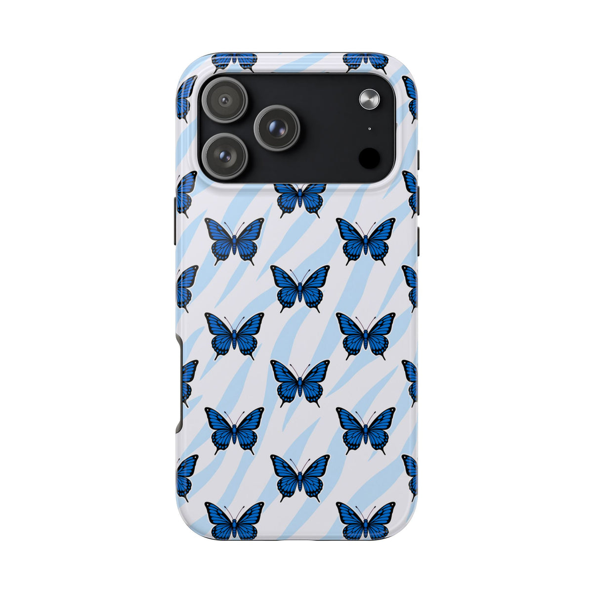 Blue Butterfly and Zebra— Tough Phone Case