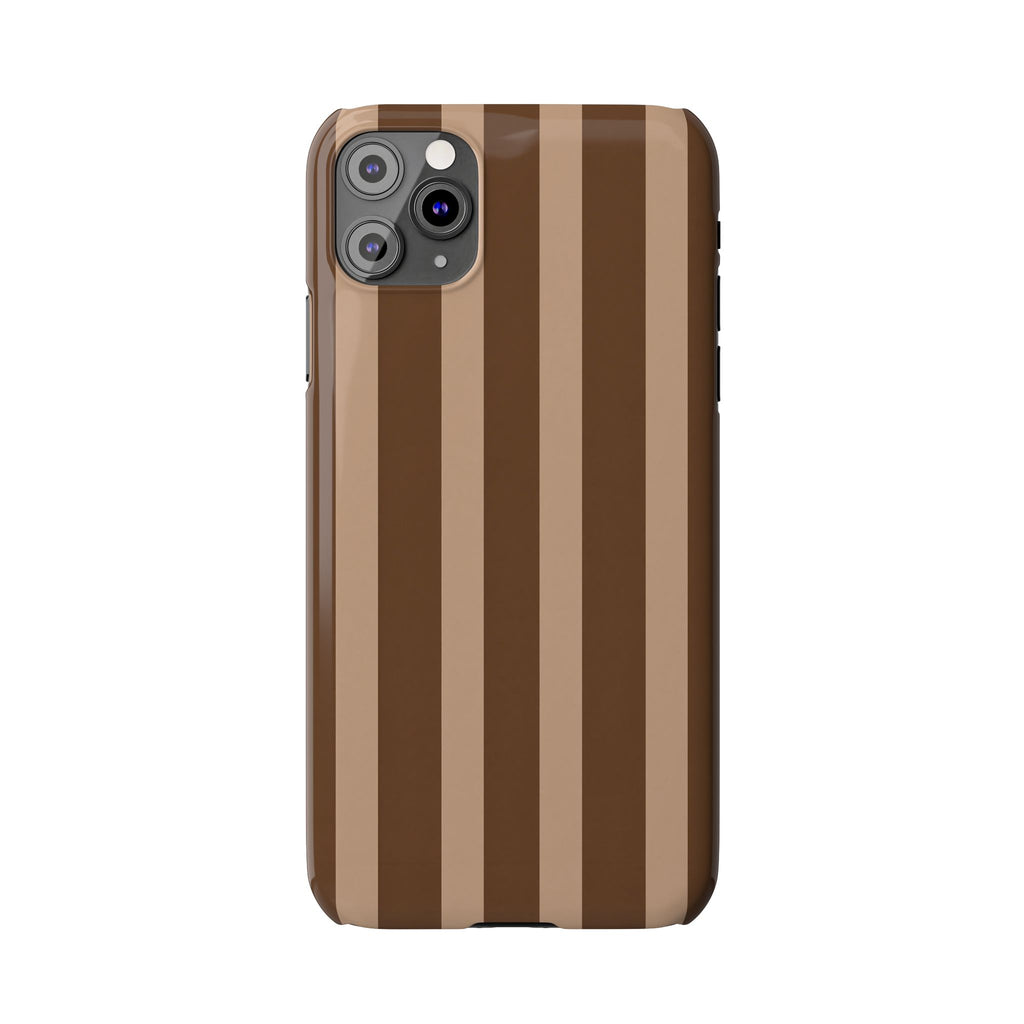 Retro Brown Stripes— Slim iphone Case
