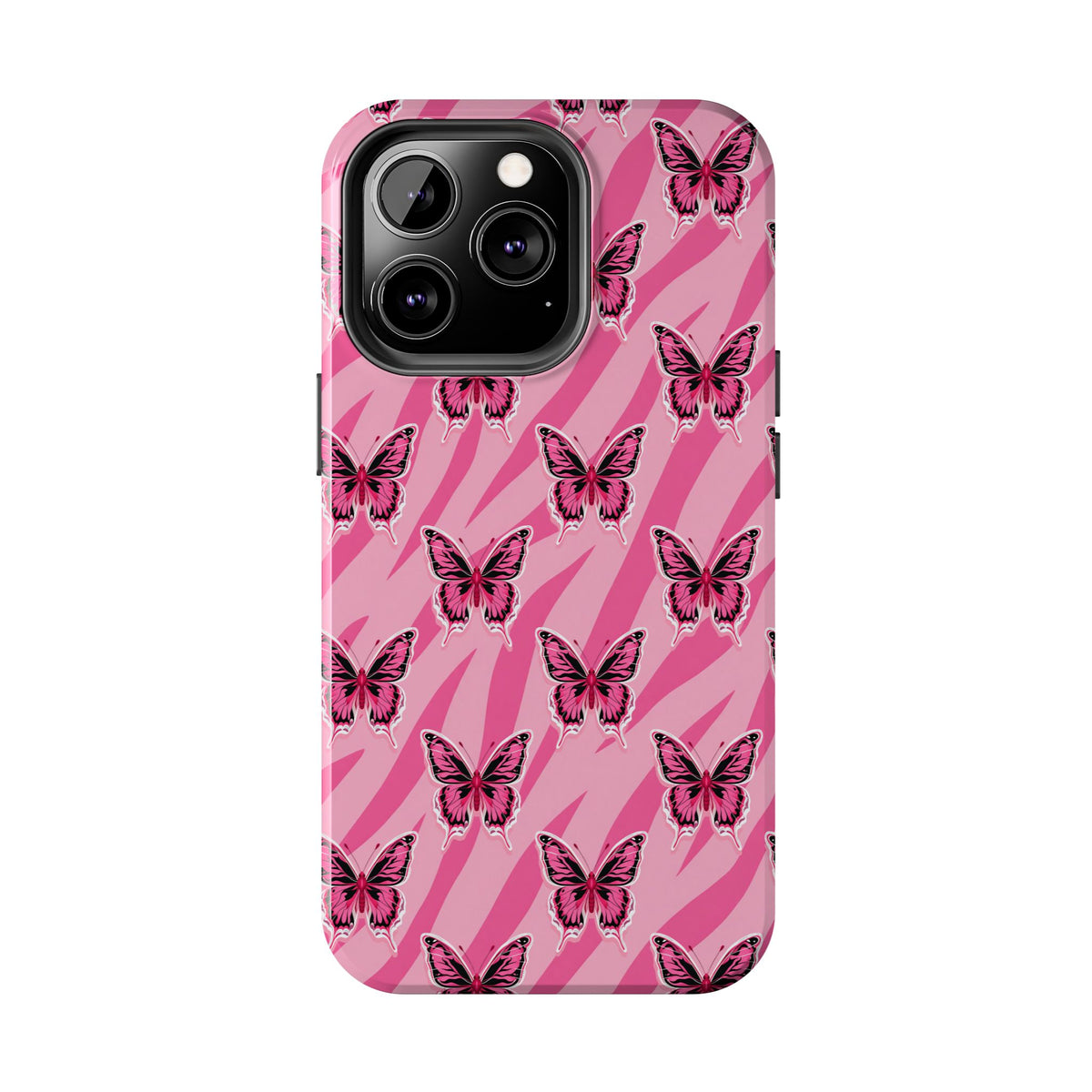Pink Butterfly and Zebra— Tough Phone Case