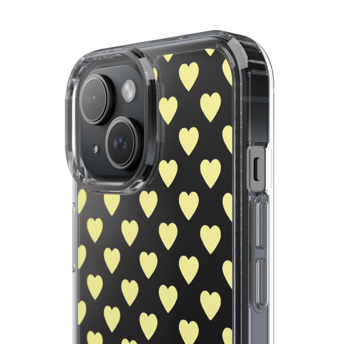 Yellow Heart Pattern — Clear Phone Case