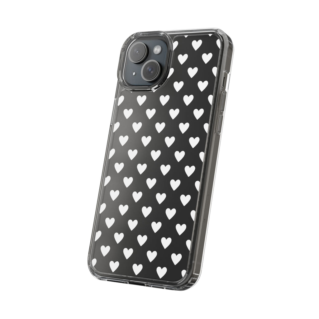 White Heart Pattern — Clear Phone Case