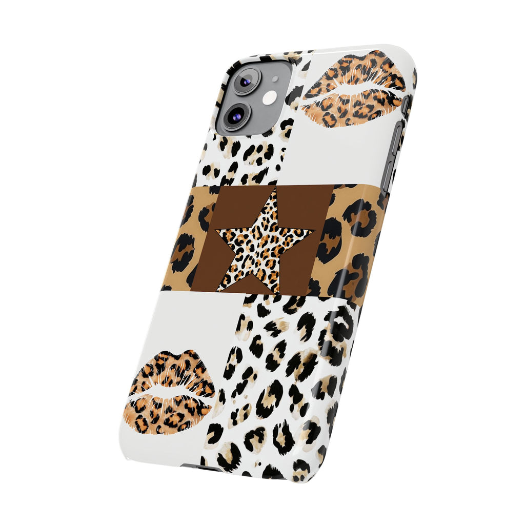 Leopard Kiss Patchwork—  Slim iphone Case