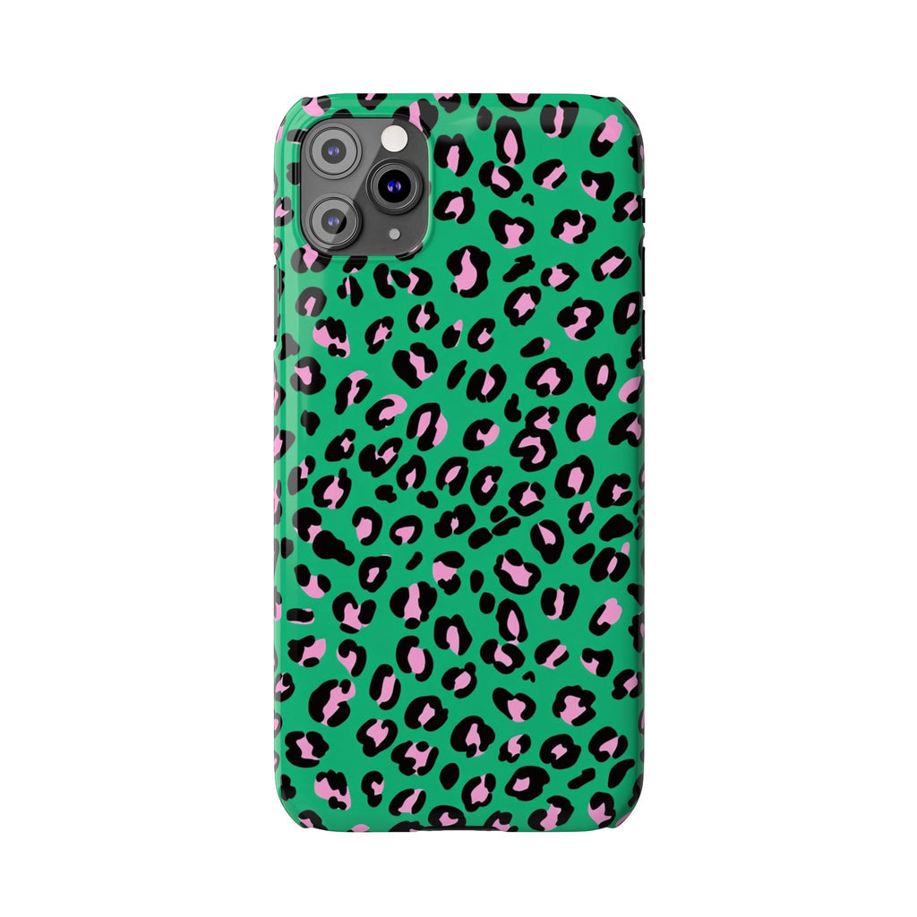 Green & Pink Leopard — Slim iphone Case