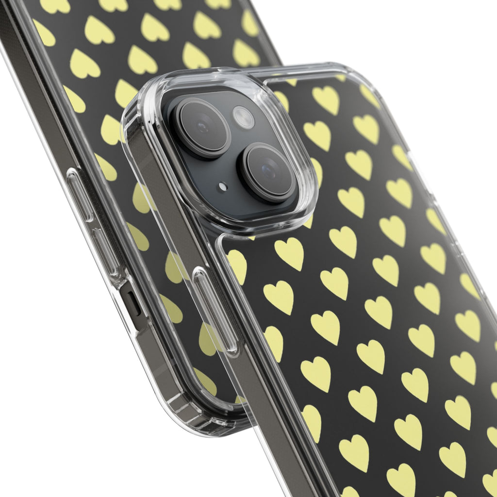 Yellow Heart Pattern — Clear Phone Case
