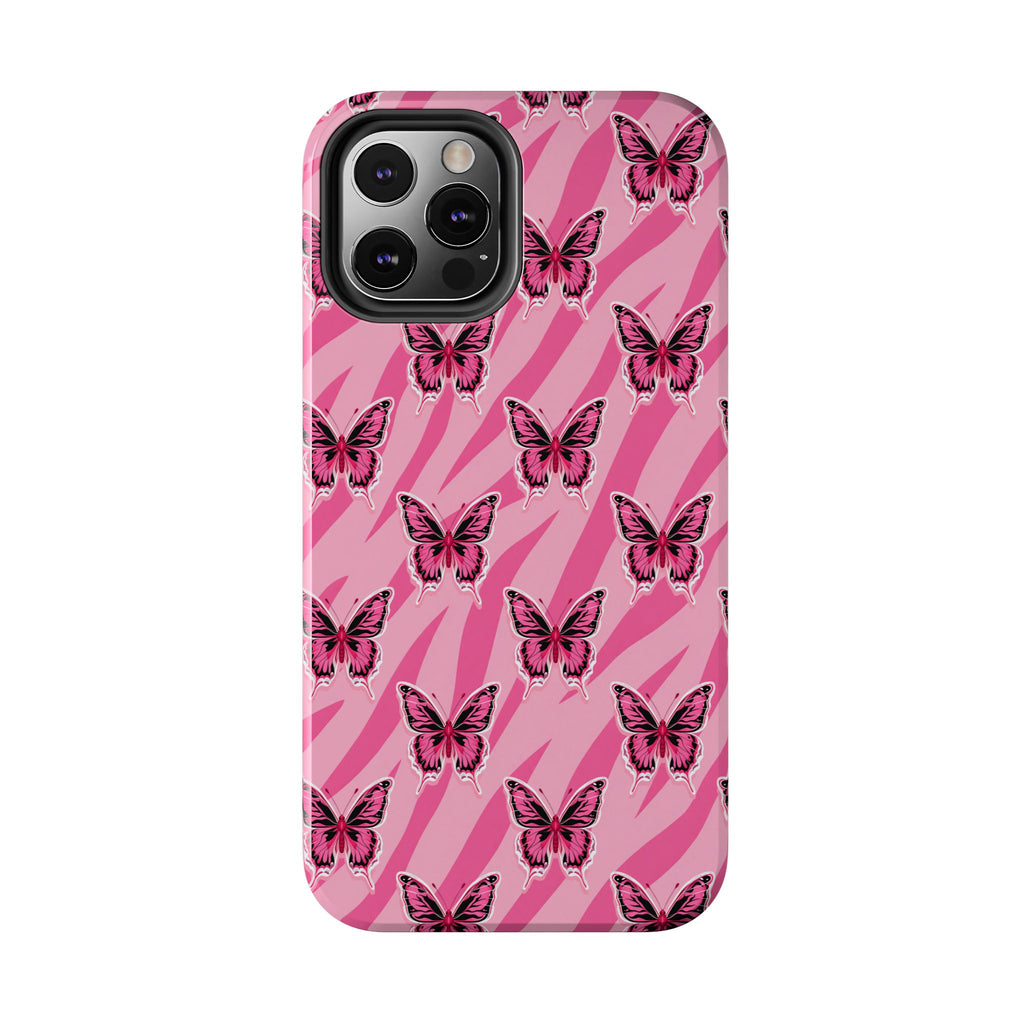 Pink Butterfly and Zebra— Tough Phone Case