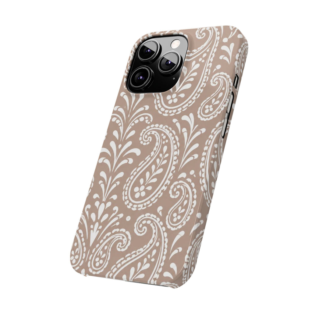 Beige Paisley — Slim iphone Case