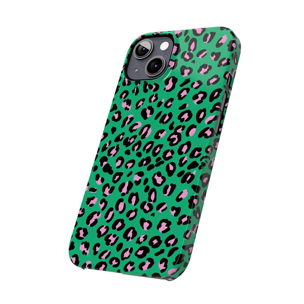 Green & Pink Leopard — Slim iphone Case
