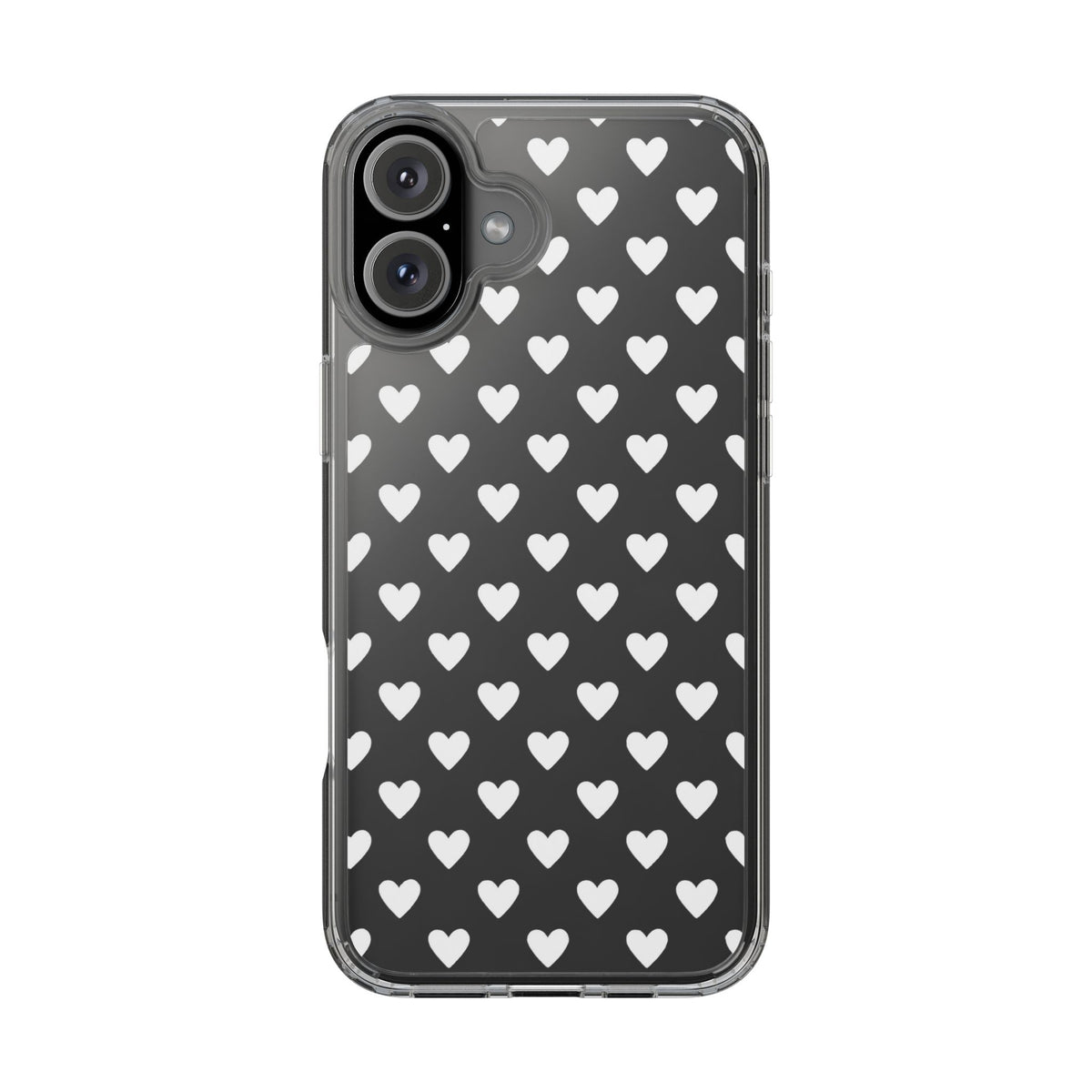 White Heart Pattern — Clear Phone Case