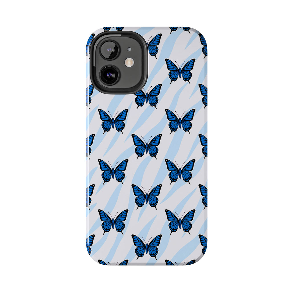 Blue Butterfly and Zebra— Tough Phone Case