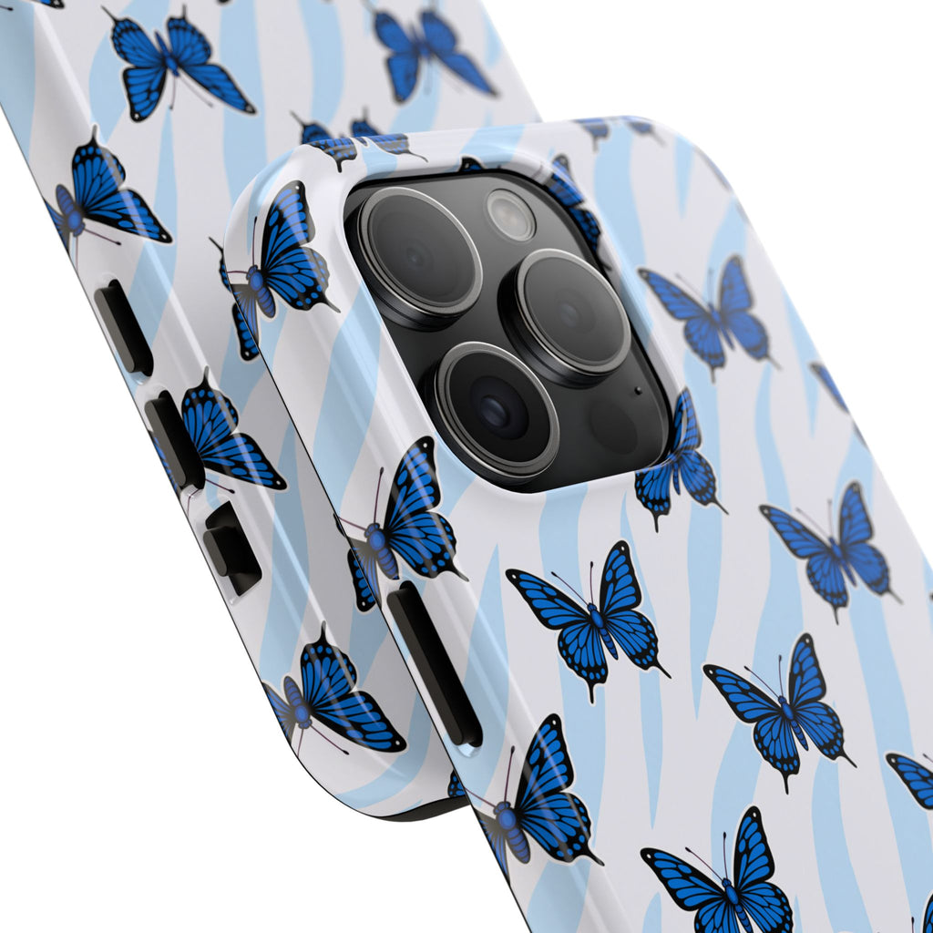 Blue Butterfly and Zebra— Tough Phone Case
