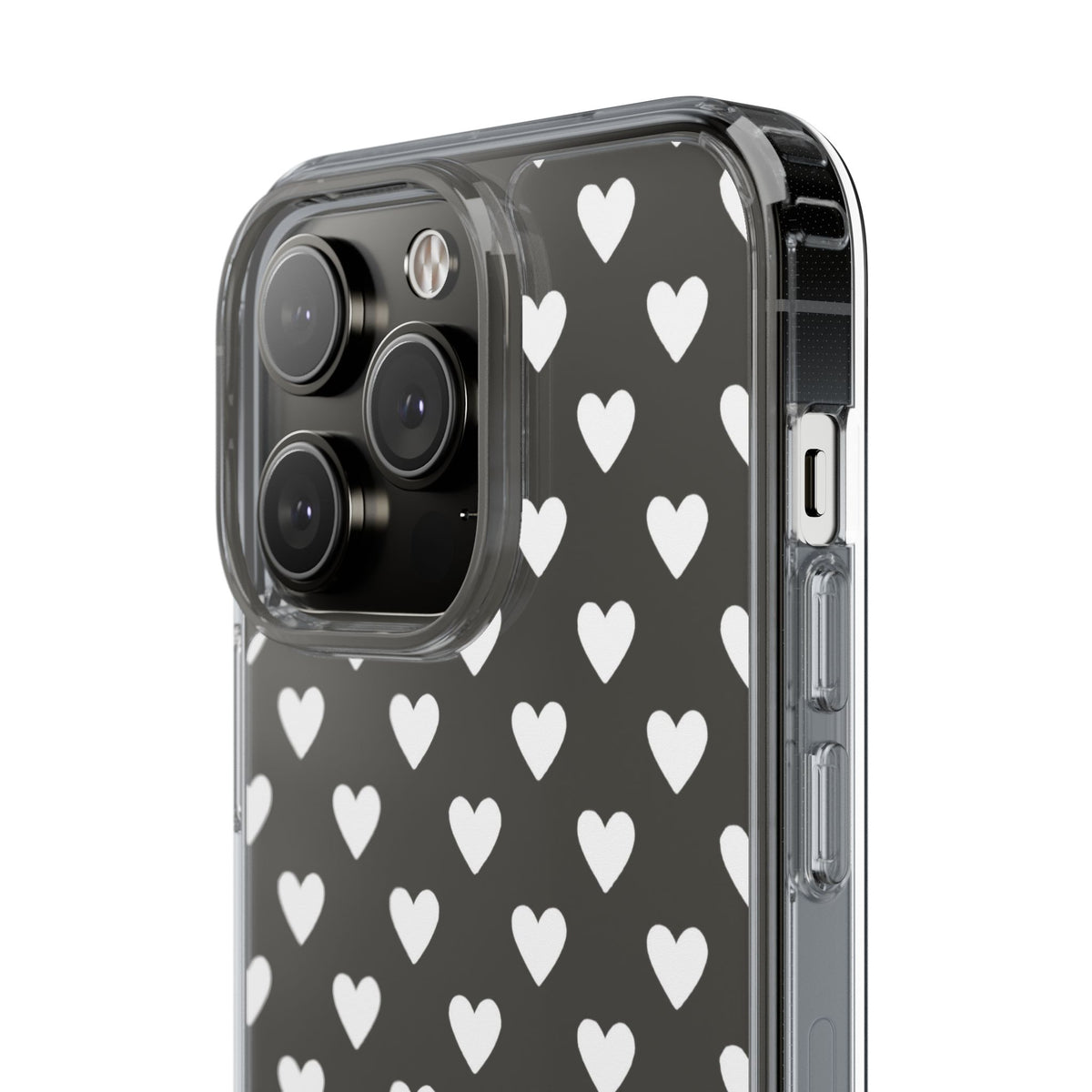 White Heart Pattern — Clear Phone Case