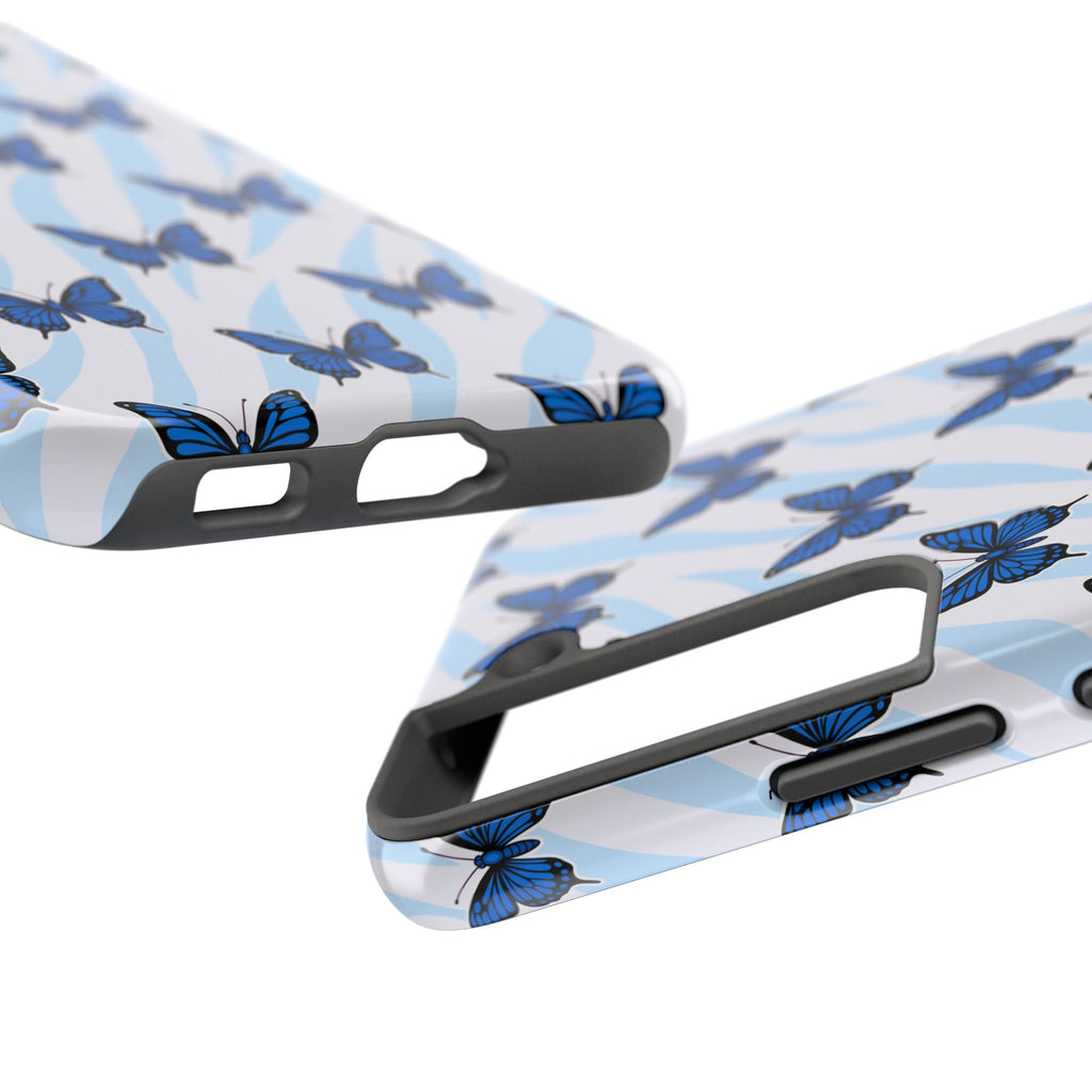 Blue Butterfly and Zebra— Tough Phone Case
