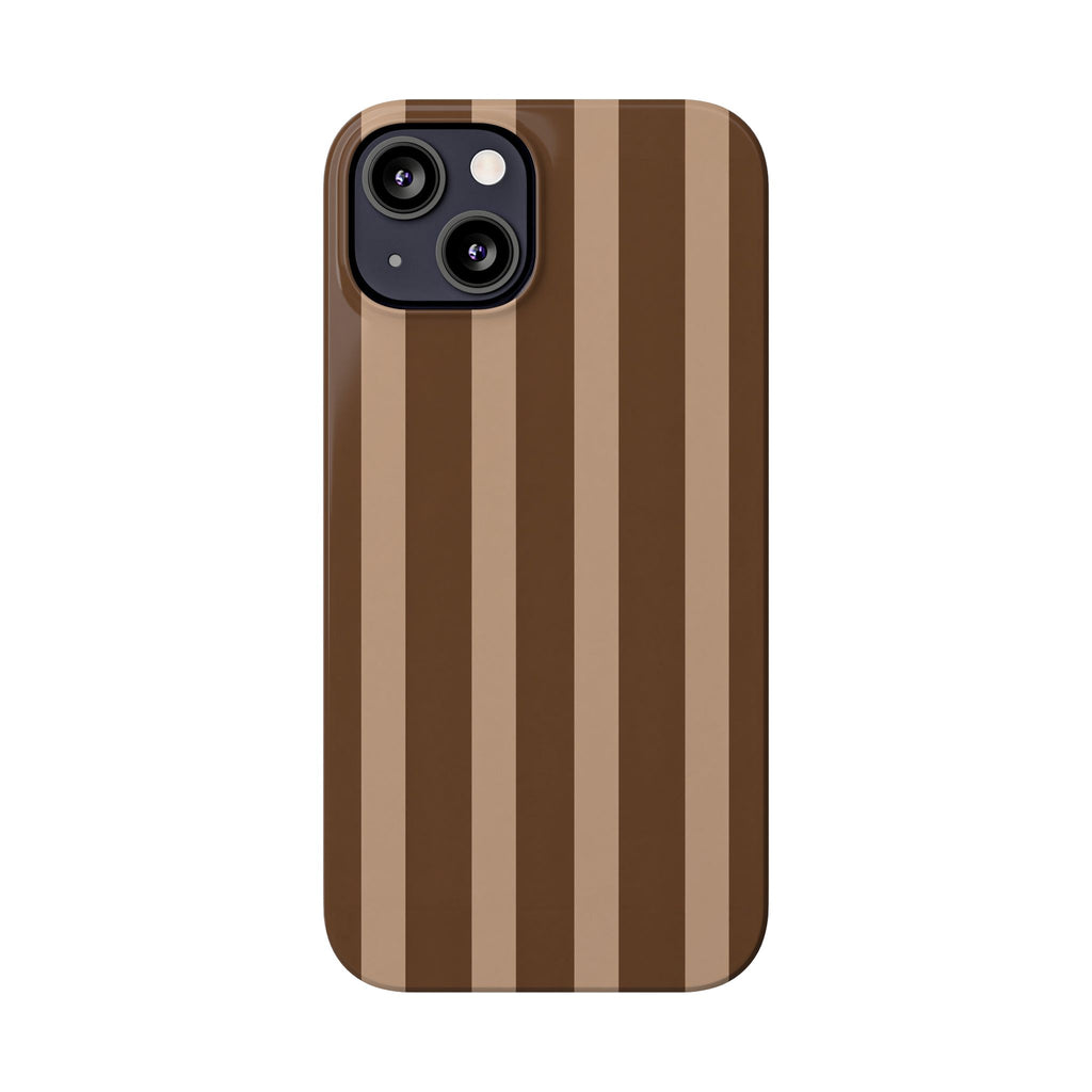 Retro Brown Stripes— Slim iphone Case
