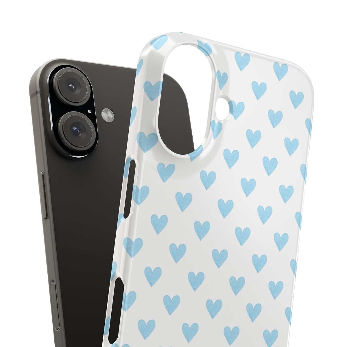 Blue Heart Pattern - Slim iphone Case