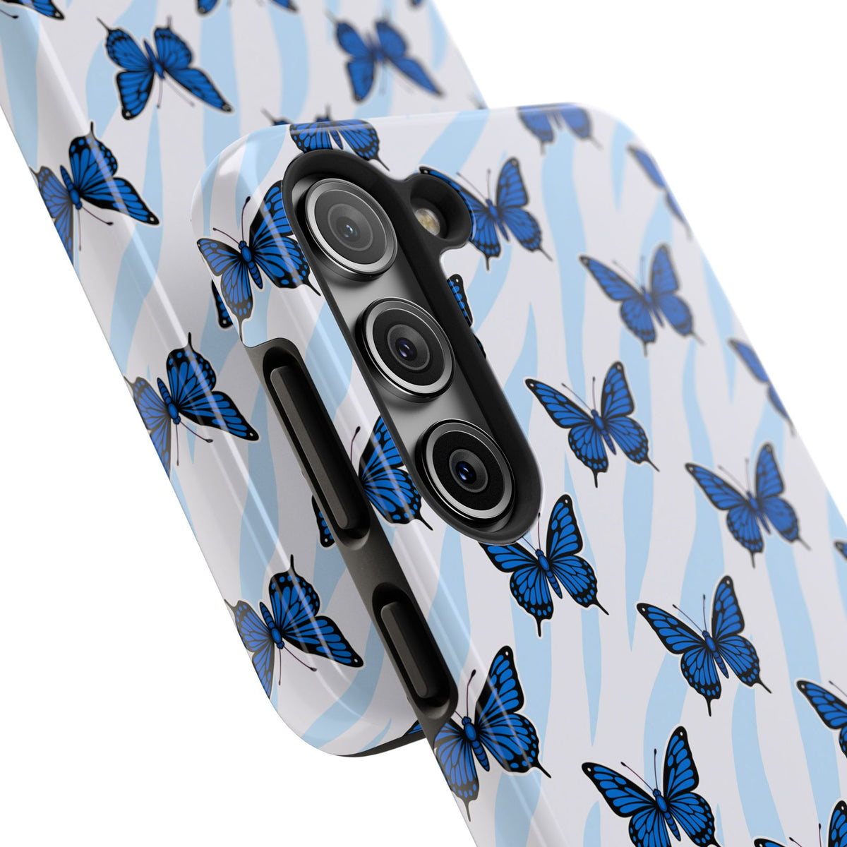 Blue Butterfly and Zebra— Tough Phone Case