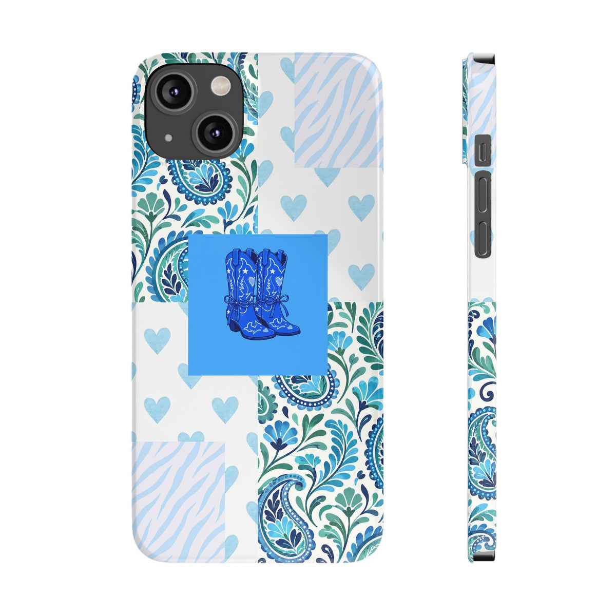 Blue Boot Multi Pattern  – Slim iphone Case