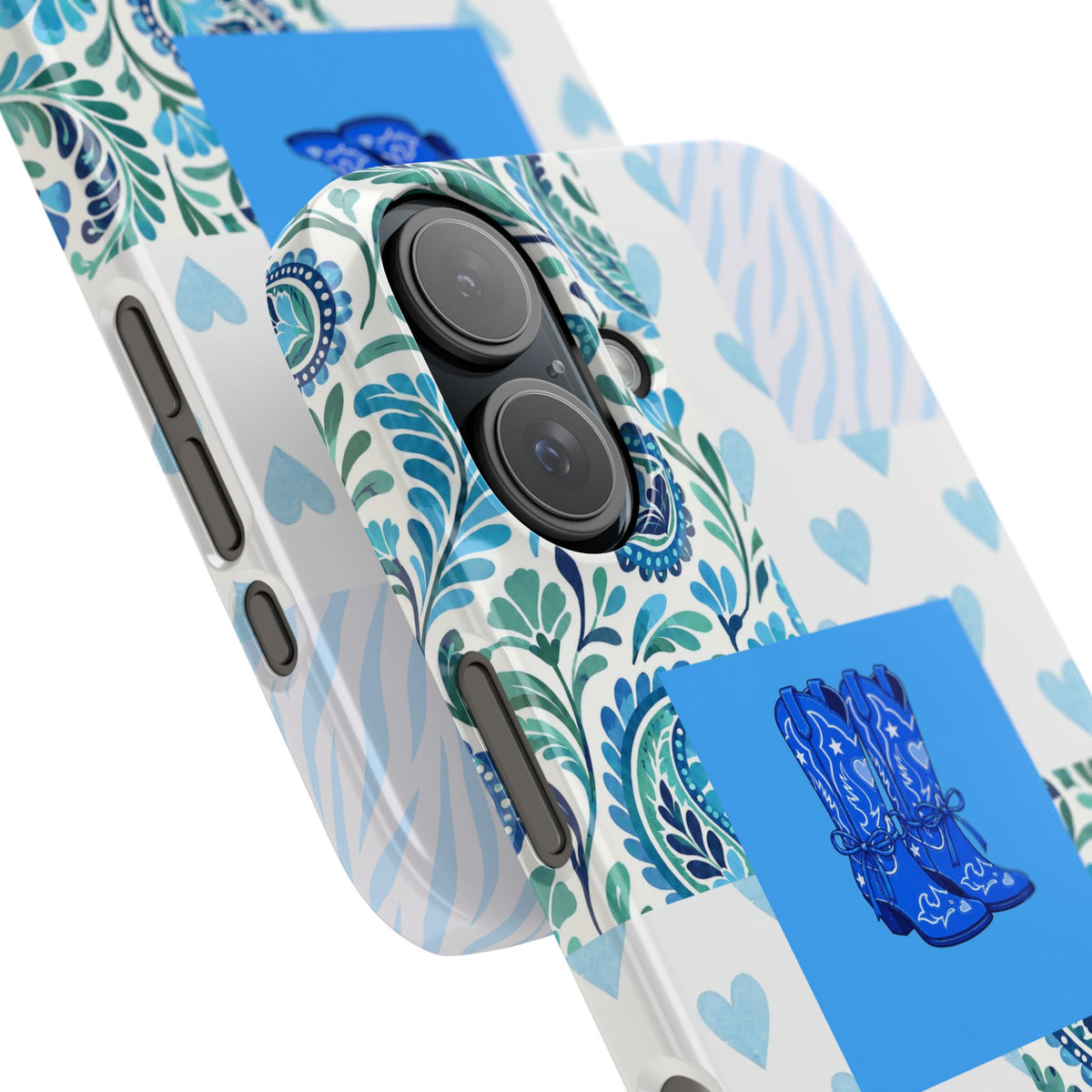 Blue Boot Multi Pattern  – Slim iphone Case